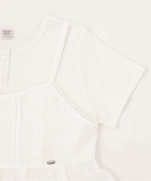 mezzo piano junior / メゾピアノジュニア その他トップス | リボンレースチュニック＆【接触冷感】Tシャツセット | 詳細4