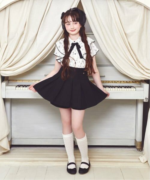mezzo piano junior / メゾピアノジュニア ショート・ハーフ・半端丈パンツ | ラメツイードタックフレアショートパンツ♪ | 詳細16