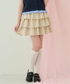 mezzo piano junior / メゾピアノジュニア ショート・ハーフ・半端丈パンツ | ハートバックルベルトつきティアードスカパン