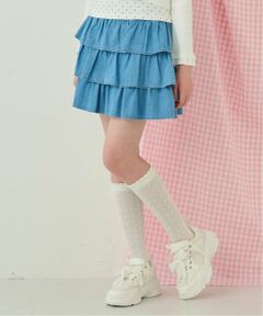 mezzo piano junior / メゾピアノジュニア ショート・ハーフ・半端丈パンツ | ハートバックルベルトつきティアードスカパン