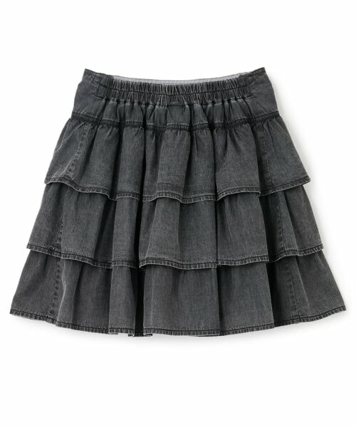 mezzo piano junior / メゾピアノジュニア ショート・ハーフ・半端丈パンツ | ハートバックルベルトつきティアードスカパン | 詳細1