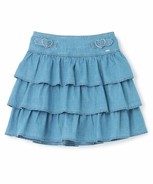 mezzo piano junior / メゾピアノジュニア ショート・ハーフ・半端丈パンツ | ハートバックルベルトつきティアードスカパン | 詳細10