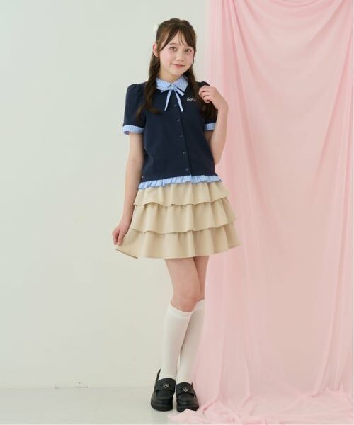 mezzo piano junior / メゾピアノジュニア ショート・ハーフ・半端丈パンツ | ハートバックルベルトつきティアードスカパン | 詳細16