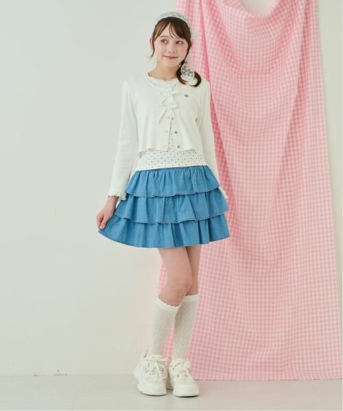 mezzo piano junior / メゾピアノジュニア ショート・ハーフ・半端丈パンツ | ハートバックルベルトつきティアードスカパン | 詳細17