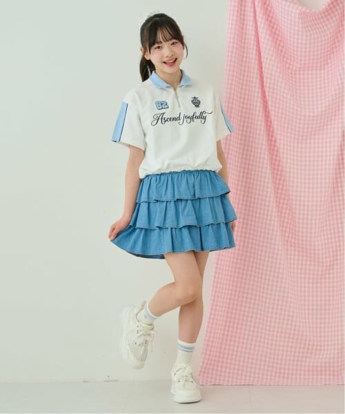 mezzo piano junior / メゾピアノジュニア ショート・ハーフ・半端丈パンツ | ハートバックルベルトつきティアードスカパン | 詳細18