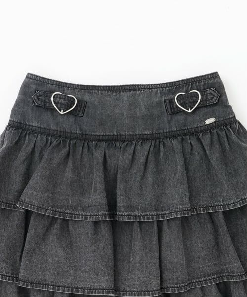mezzo piano junior / メゾピアノジュニア ショート・ハーフ・半端丈パンツ | ハートバックルベルトつきティアードスカパン | 詳細2