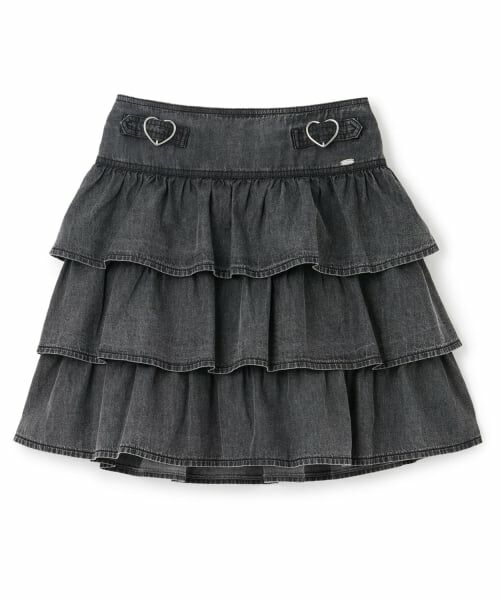 mezzo piano junior / メゾピアノジュニア ショート・ハーフ・半端丈パンツ | ハートバックルベルトつきティアードスカパン | 詳細8