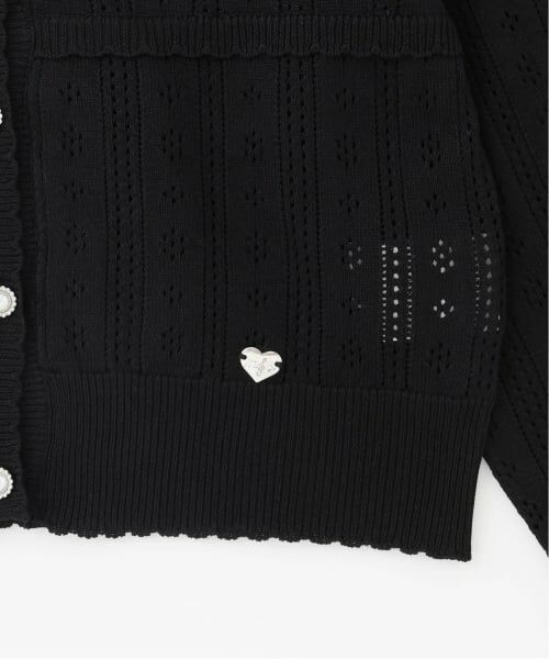 mezzo piano junior / メゾピアノジュニア カーディガン・ボレロ | 透かし柄ラインストーンボタンカーディガン♪ | 詳細4