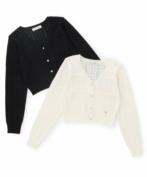 mezzo piano junior / メゾピアノジュニア カーディガン・ボレロ | 透かし柄ラインストーンボタンカーディガン♪ | 詳細6