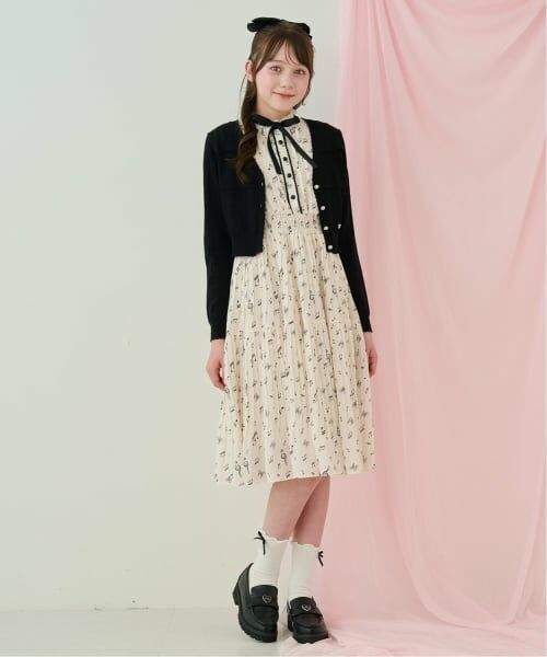 mezzo piano junior / メゾピアノジュニア カーディガン・ボレロ | 透かし柄ラインストーンボタンカーディガン♪ | 詳細8