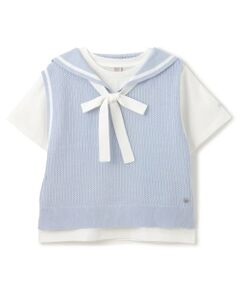 mezzo piano junior / メゾピアノジュニア ニット・セーター | メッシュセーラーベスト＆Tシャツセット