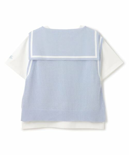 mezzo piano junior / メゾピアノジュニア ニット・セーター | メッシュセーラーベスト＆Tシャツセット | 詳細1