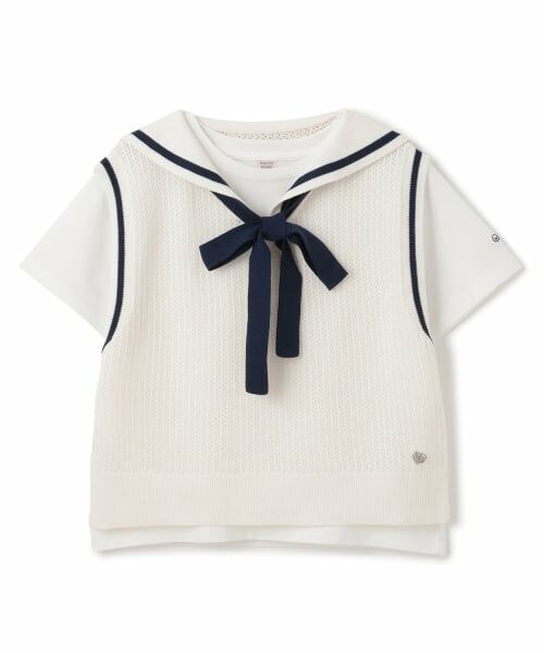 mezzo piano junior / メゾピアノジュニア ニット・セーター | メッシュセーラーベスト＆Tシャツセット | 詳細16