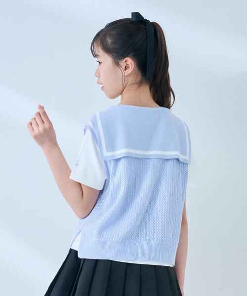 mezzo piano junior / メゾピアノジュニア ニット・セーター | メッシュセーラーベスト＆Tシャツセット | 詳細19
