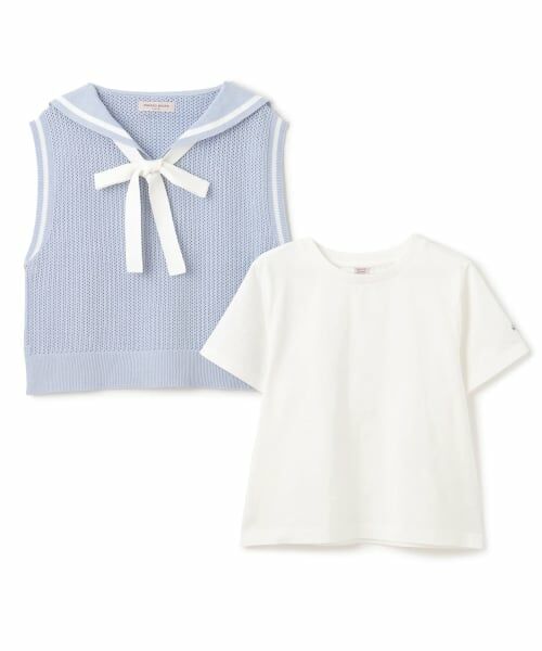 mezzo piano junior / メゾピアノジュニア ニット・セーター | メッシュセーラーベスト＆Tシャツセット | 詳細2