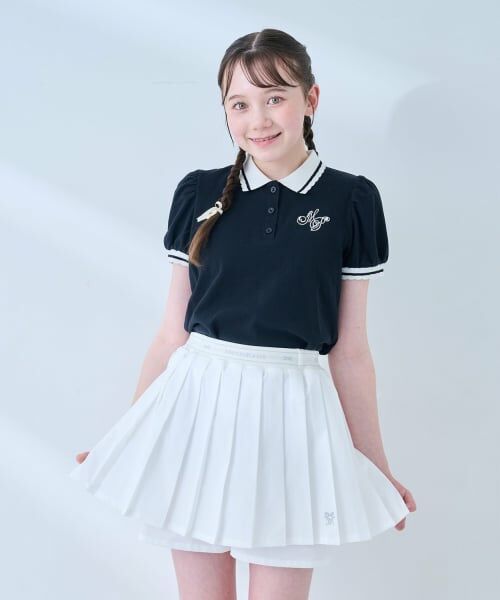 mezzo piano junior / メゾピアノジュニア ポロシャツ | 【吸水速乾・接触冷感】袖パフポロシャツ | 詳細15