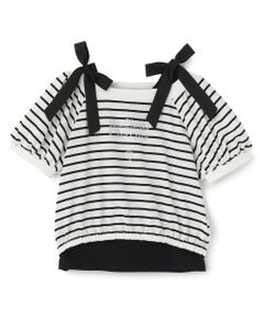 mezzo piano junior / メゾピアノジュニア Tシャツ | 【接触冷感】肩リボンタンクトップ＆Tシャツセット