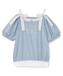 mezzo piano junior / メゾピアノジュニア Tシャツ | 【接触冷感】肩リボンタンクトップ＆Tシャツセット