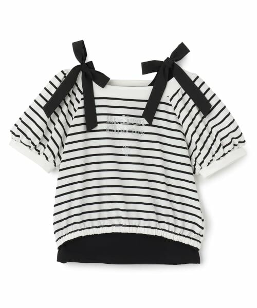 mezzo piano junior / メゾピアノジュニア Tシャツ | 【接触冷感】肩リボンタンクトップ＆Tシャツセット（オフ ホワイト）