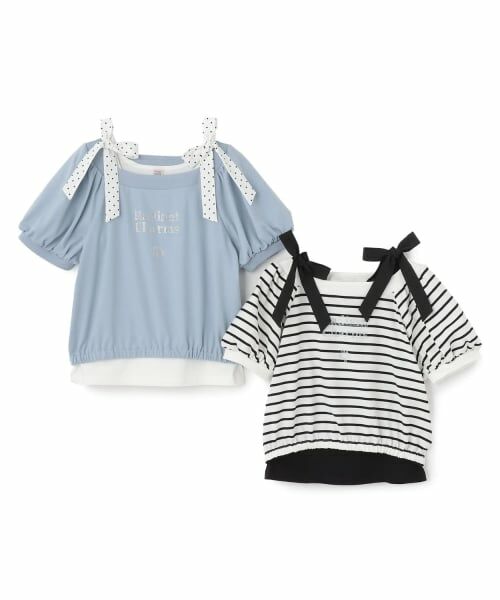 mezzo piano junior / メゾピアノジュニア Tシャツ | 【接触冷感】肩リボンタンクトップ＆Tシャツセット | 詳細10