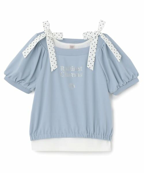 接触冷感】肩リボンタンクトップ＆Tシャツセット （Tシャツ）｜mezzo