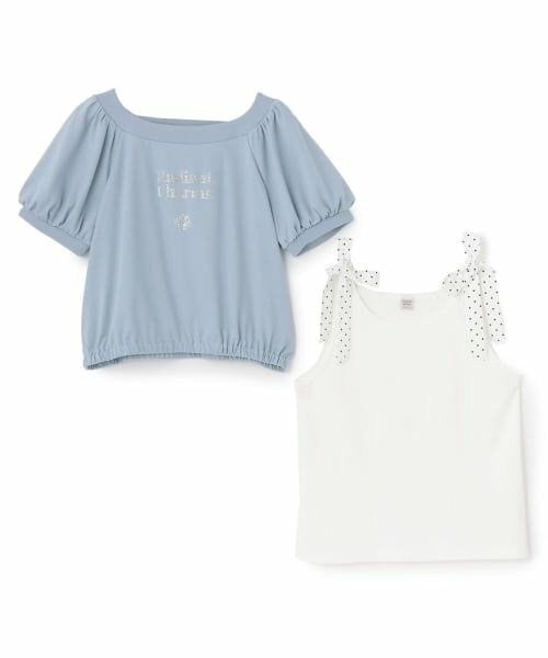mezzo piano junior / メゾピアノジュニア Tシャツ | 【接触冷感】肩リボンタンクトップ＆Tシャツセット | 詳細2