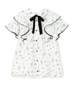 mezzo piano junior / メゾピアノジュニア シャツ・ブラウス | 音符柄フリルブラウス♪