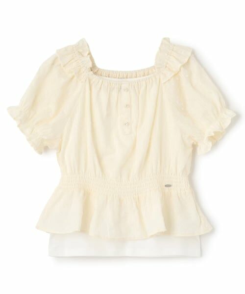 mezzo piano junior / メゾピアノジュニア シャツ・ブラウス | シャーリングブラウス＆キャミソールセット（クリーム）