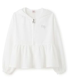 mezzo piano junior / メゾピアノジュニア パーカー | 【接触冷感・UVカット】ペプラムシアーパーカ