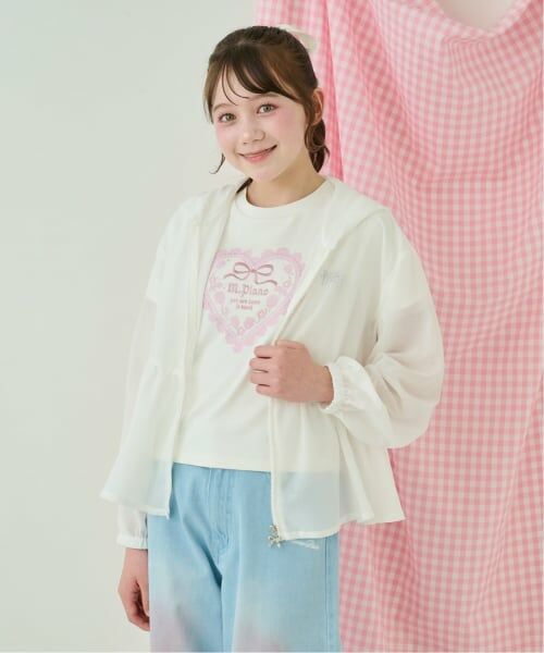 mezzo piano junior / メゾピアノジュニア パーカー | 【接触冷感・UVカット】ペプラムシアーパーカ | 詳細12