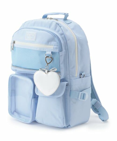 mezzo piano junior / メゾピアノジュニア リュック・バックパック | 【撥水】チャームつきクリアポケットリュック　20L（ライト ブルー）