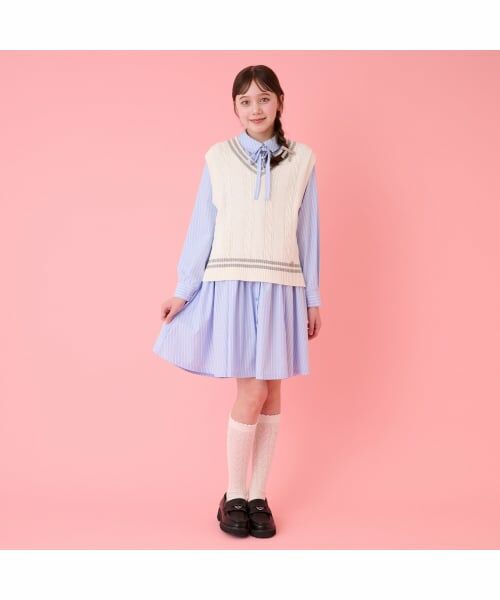 mezzo piano junior / メゾピアノジュニア ソックス | 透かし編みハイソックス | 詳細10