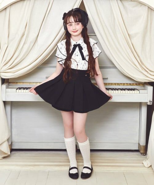 mezzo piano junior / メゾピアノジュニア ソックス | 透かし編みハイソックス | 詳細18