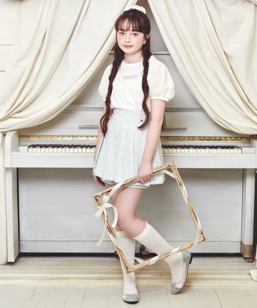 mezzo piano junior / メゾピアノジュニア ソックス | 透かし編みハイソックス | 詳細19