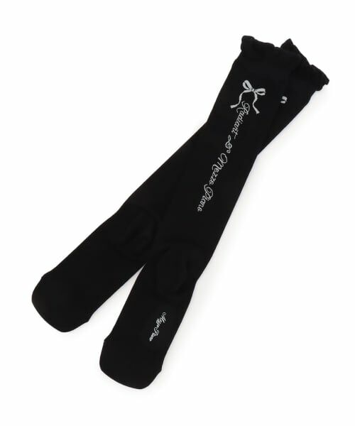 mezzo piano junior / メゾピアノジュニア ソックス | リボン＆ロゴハイソックス（黒）