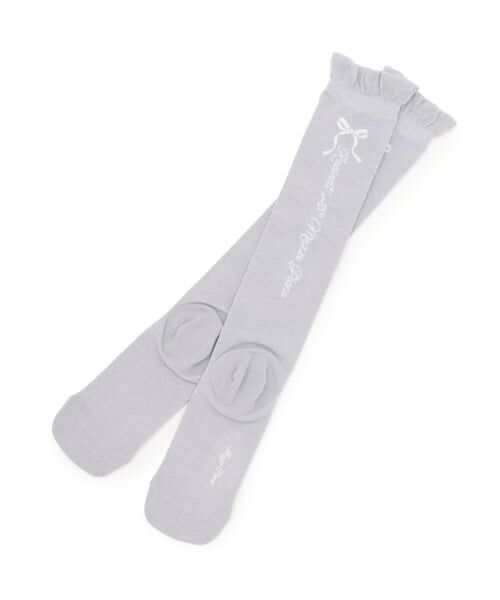 mezzo piano junior / メゾピアノジュニア ソックス | リボン＆ロゴハイソックス（シルバー グレー）
