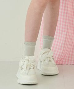 mezzo piano junior / メゾピアノジュニア ソックス | ラメ＆ロゴ刺しゅうソックス