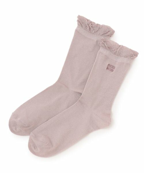 mezzo piano junior / メゾピアノジュニア ソックス | ラメ＆ロゴ刺しゅうソックス（ピンク）