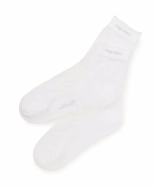 mezzo piano junior / メゾピアノジュニア ソックス | リボン柄シアーソックス（オフ ホワイト）
