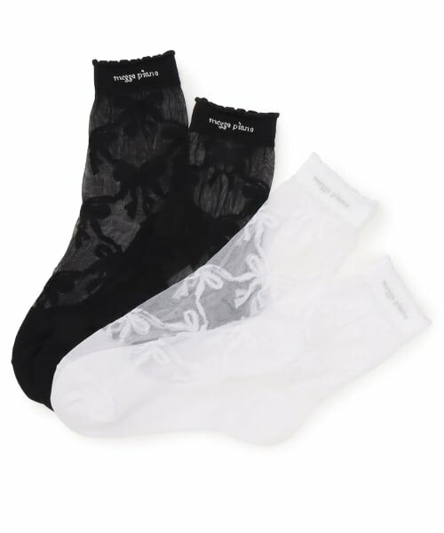 mezzo piano junior / メゾピアノジュニア ソックス | リボン柄シアーソックス | 詳細3