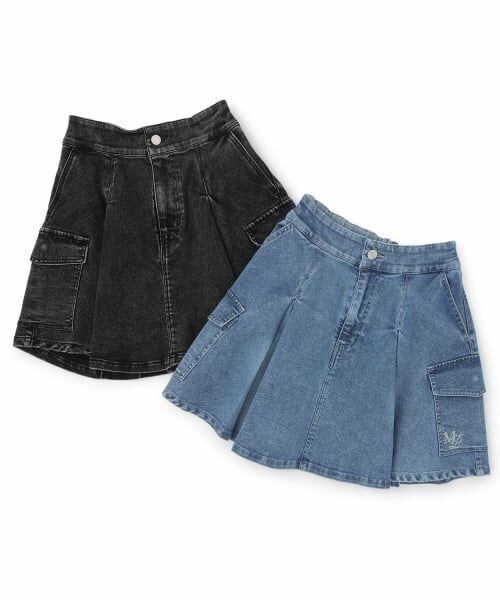 mezzo piano junior / メゾピアノジュニア ミニ・ひざ丈スカート | ☆彡デニムカーゴスカート（スパッツつき） | 詳細12