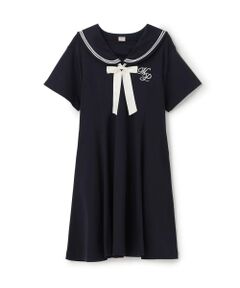 mezzo piano junior / メゾピアノジュニア ミニ丈・ひざ丈ワンピース | 【人気商品再入荷】【直営店で取り扱い無し】【接触冷感】リボンつきセーラーワンピース
