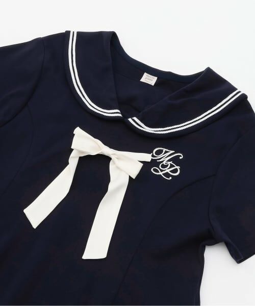 mezzo piano junior / メゾピアノジュニア ミニ丈・ひざ丈ワンピース | 【人気商品再入荷】【直営店で取り扱い無し】【接触冷感】リボンつきセーラーワンピース | 詳細5