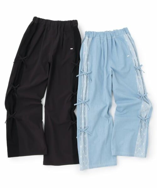 mezzo piano junior / メゾピアノジュニア その他パンツ | サイドレース×リボンイージーパンツ | 詳細7