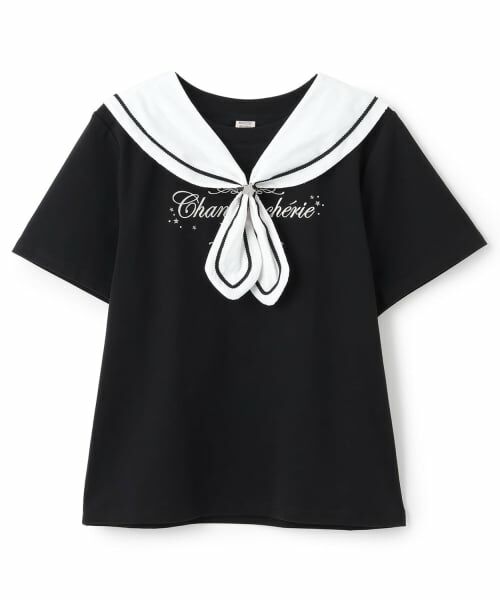 mezzo piano junior / メゾピアノジュニア Tシャツ | 【接触冷感】3WAYセーラーTシャツ（黒）