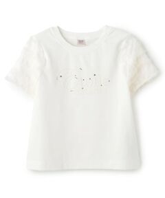mezzo piano junior / メゾピアノジュニア Tシャツ | 【接触冷感】袖チュールフリルTシャツ