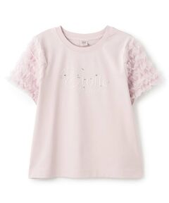 mezzo piano junior / メゾピアノジュニア Tシャツ | 【接触冷感】袖チュールフリルTシャツ
