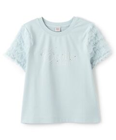 mezzo piano junior / メゾピアノジュニア Tシャツ | 【接触冷感】袖チュールフリルTシャツ