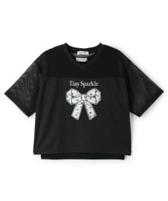 mezzo piano junior / メゾピアノジュニア Tシャツ | 【吸水速乾】【接触冷感】メッシュドッキングリボンアップリケTシャツ＆タンクトップセット