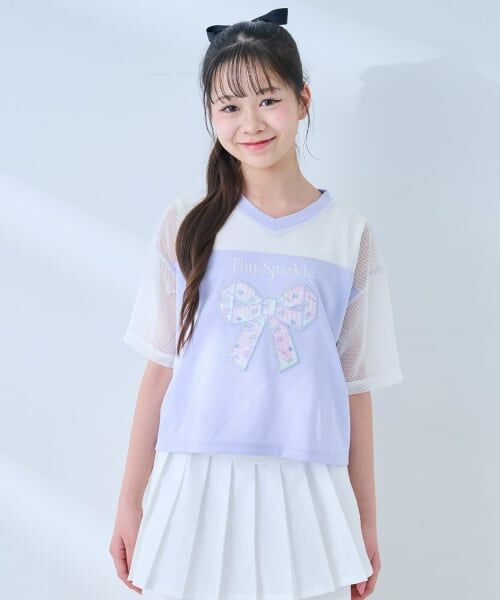 mezzo piano junior / メゾピアノジュニア Tシャツ | 【吸水速乾】【接触冷感】メッシュドッキングリボンアップリケTシャツ＆タンクトップセット | 詳細19